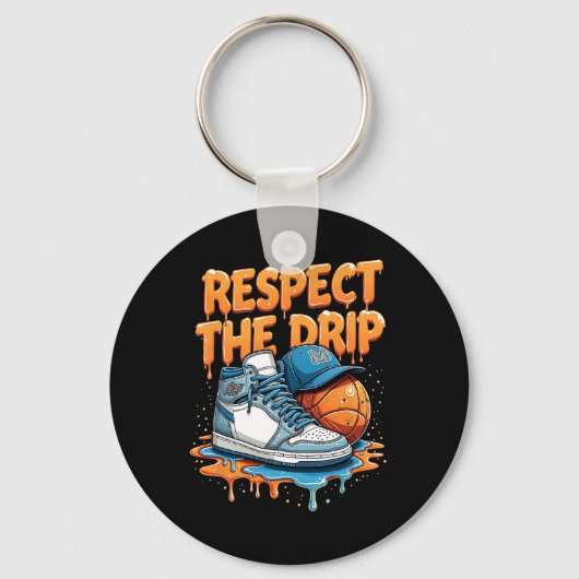 Respect The Drip Sneaker Swag Sketll Street Style Sleutelhanger (Voorkant)