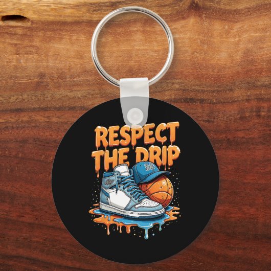 Respect The Drip Sneaker Swag Sketll Street Style Sleutelhanger (Voorkant)