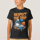 Respect The Drip Sneaker Swag Sketll Street Style T-shirt (Voorkant)