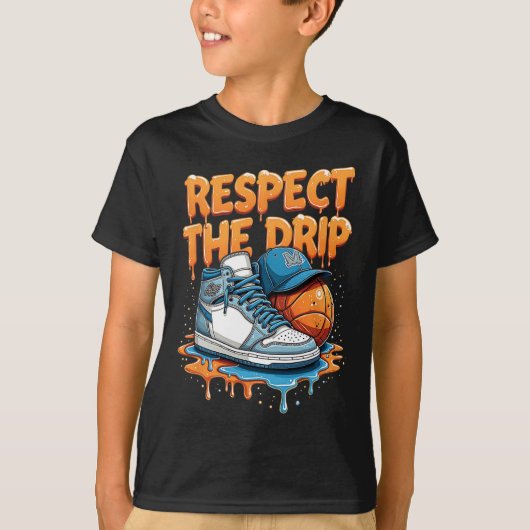 Respect The Drip Sneaker Swag Sketll Street Style  T-shirt (Voorkant)