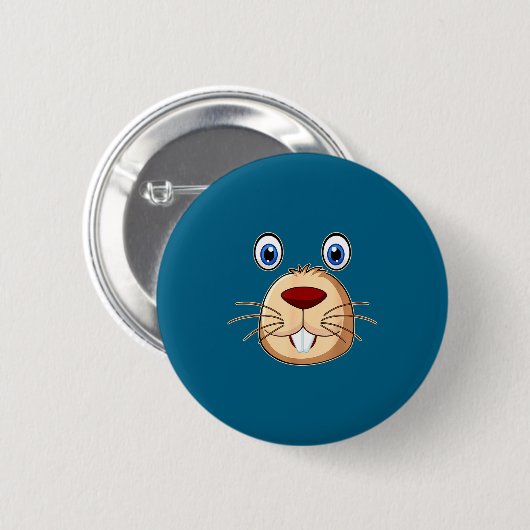 Respect The Groundhog Day Funny Groundhog Face Ronde Button 5,7 Cm (Voorkant /achterkant)