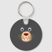 Respect The Groundhog Day Funny Groundhog Face Sleutelhanger (Voorkant)
