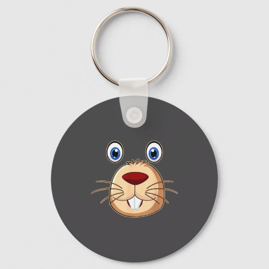 Respect The Groundhog Day Funny Groundhog Face  Sleutelhanger (Voorkant)