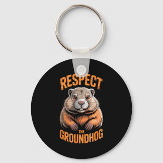 Respect the groundhog punxsutawney phil funny sleutelhanger