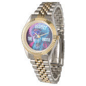 Respect the hustle horloge (Gekanteld)