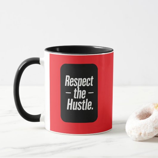 Respect the Hustle Typography Shirt – Motivational Mok (Met donut)