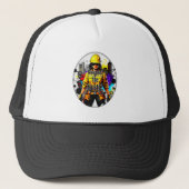 Respect the Hustle Worker Illustration – Industria Trucker Pet (Voorkant)