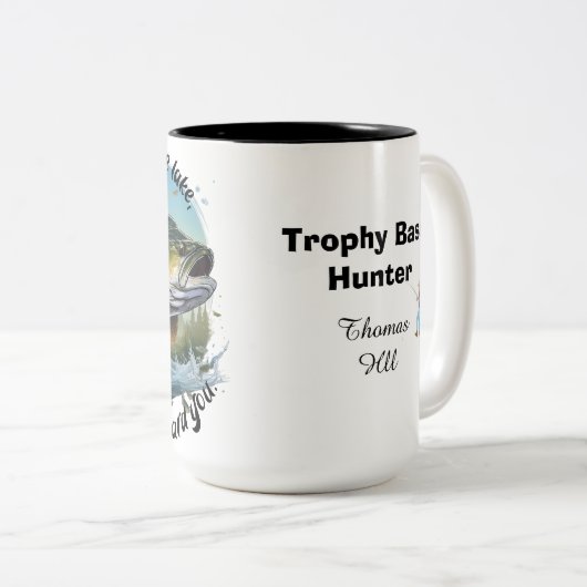 Respect The Lake And You Will Be Rewarded Tweekleurige Koffiemok (Voorkant rechts)