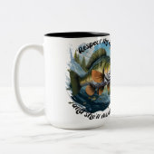 Respect The Lake And You Will Be Rewarded Tweekleurige Koffiemok (Links)