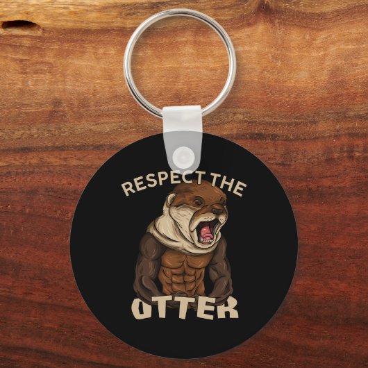 Respect The Otter - Muscular Fitness Bodybuilder A Sleutelhanger (Voorkant)