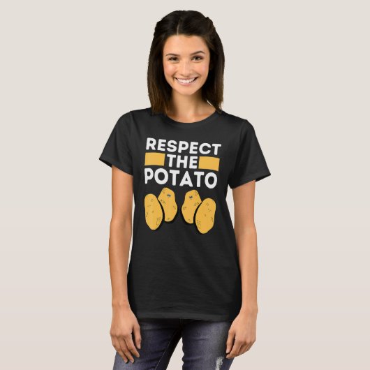 RESPECT the POTATO is potato Internet Meme Potato T-shirt (Voorkant volledig)