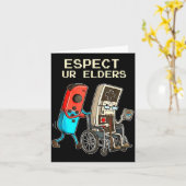 Respect Ur Elders Retro Gaming Controller Funny  Kaart (Gele Bloem)