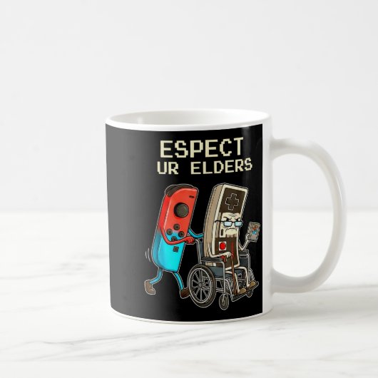 Respect Ur Elders Retro Gaming Controller Funny  Koffiemok (Rechts)