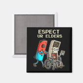 Respect Ur Elders Retro Gaming Controller Funny  Magneet (Voorkant / Achterkant)