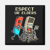 Respect Ur Elders Retro Gaming Controller Funny  Magneet (Voorkant)