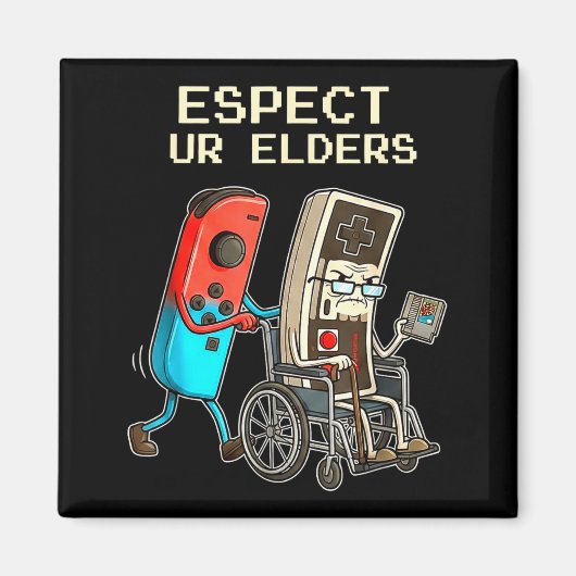 Respect Ur Elders Retro Gaming Controller Funny  Magneet (Voorkant)