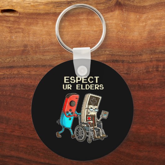 Respect Ur Elders Retro Gaming Controller Funny  Sleutelhanger (Voorkant)