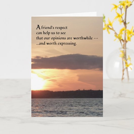 Respect van een vriend kaart (Gele Bloem)