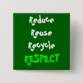 respect vierkante button 5,1 cm (Voorkant)