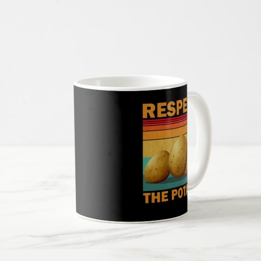 Respect voor de aardappel - grappige aardappel koffiemok (Voorkant rechts)