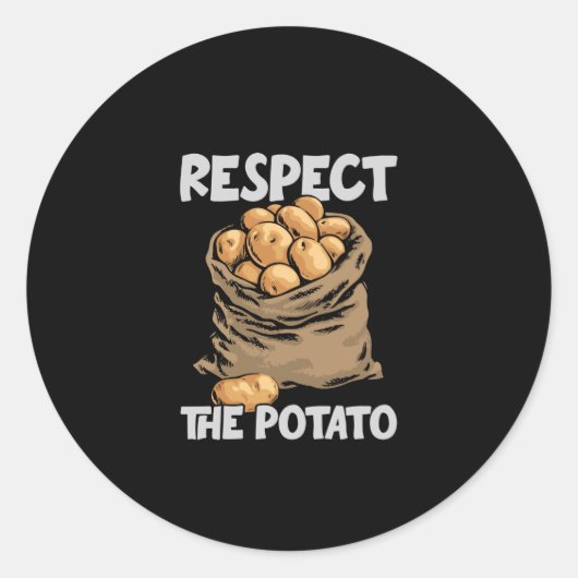 Respect voor de aardappelen met schimmelwortelgroe ronde sticker (Voorkant)