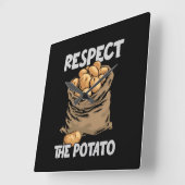 Respect voor de aardappelen met schimmelwortelgroe vierkante klok (Hoek)