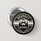 Respect voor de baard, grappige baard liefhebber ronde button 5,7 cm (Voorkant /achterkant)