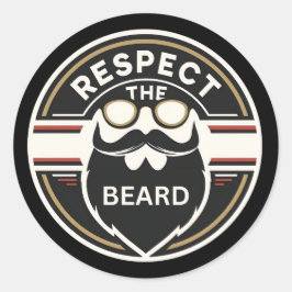 Respect voor de baard, grappige baard liefhebber ronde sticker