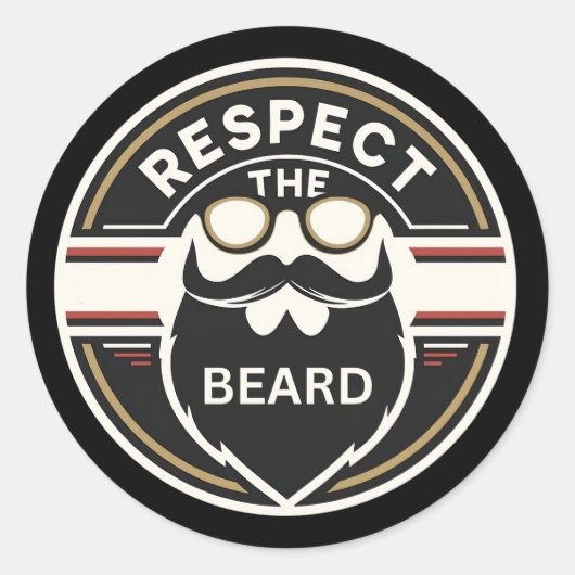Respect voor de baard, grappige baard liefhebber ronde sticker (Voorkant)