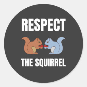 Respect voor de eekhoorn ronde sticker