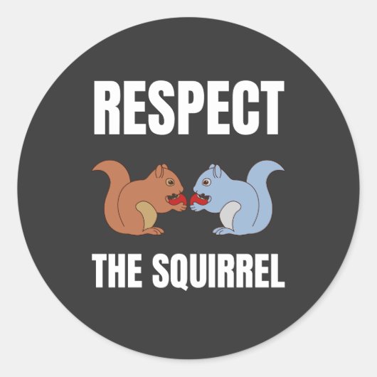 Respect voor de eekhoorn ronde sticker (Voorkant)