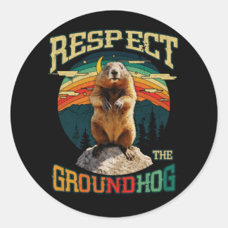 Respect voor de Groundhog Funny Woodchuck Grou Ronde Sticker