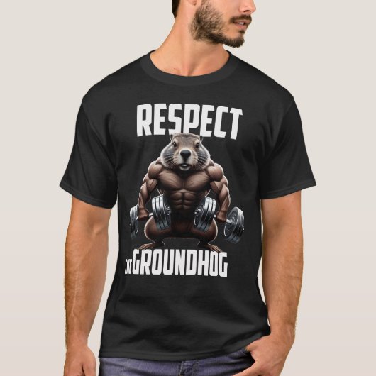 Respect voor de Groundhog, Happy Groundhog Day T-shirt (Voorkant)