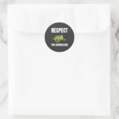 Respect voor de kameleon ronde sticker (Tas)
