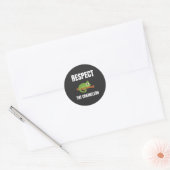 Respect voor de kameleon ronde sticker (Envelop)