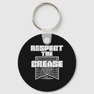 Respect voor de krease Lacrosse Funny Lax Goalie Sleutelhanger
