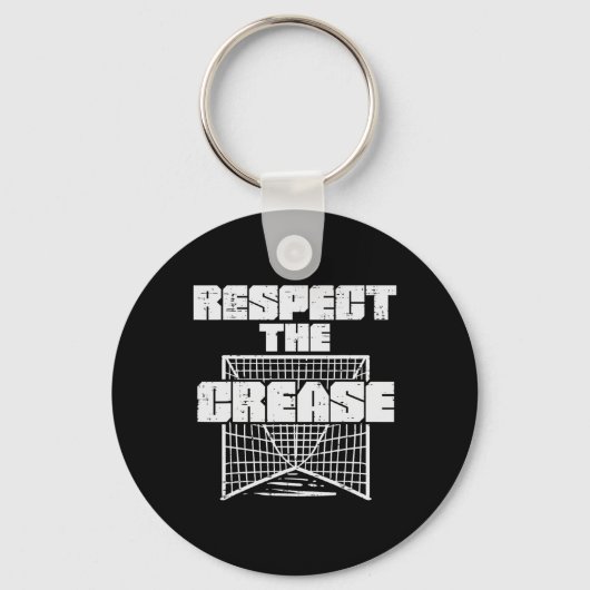 Respect voor de krease Lacrosse Funny Lax Goalie Sleutelhanger (Voorkant)