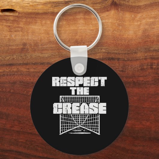 Respect voor de krease Lacrosse Funny Lax Goalie Sleutelhanger (Voorkant)