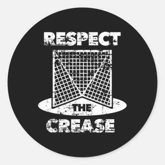 Respect voor de krease Lacrosse Lax Goalie Ronde Sticker (Voorkant)