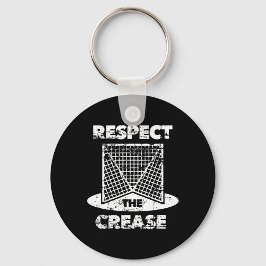 Respect voor de krease Lacrosse Lax Goalie Sleutelhanger (Voorkant)
