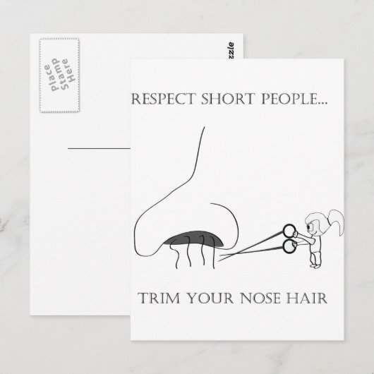 Respect voor korte mensen - maak je neus stevig briefkaart (Voorkant / Achterkant)
