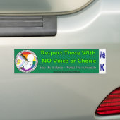 Respect voor mensen zonder keuze bumpersticker (Op auto)