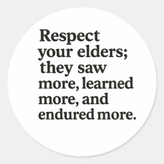 Respect voor Ouderen Ronde Sticker