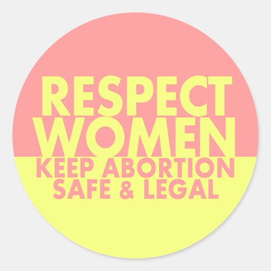Respect Vrouwen pro-keuze sticker (Voorkant)