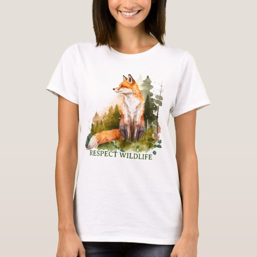 Respect Wildlife Red Fox T-Shirt (Voorkant)