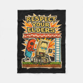 Respect Your Elders Funny Gamer Controller 80s Ret Fleece Deken (Voorkant)