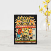 Respect Your Elders Funny Gamer Controller 80s Ret Kaart (Gele Bloem)