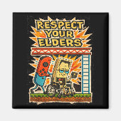 Respect Your Elders Funny Gamer Controller 80s Ret Magneet (Voorkant)