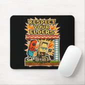 Respect Your Elders Funny Gamer Controller 80s Ret Muismat (Met muis)