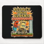Respect Your Elders Funny Gamer Controller 80s Ret Muismat (Voorkant)